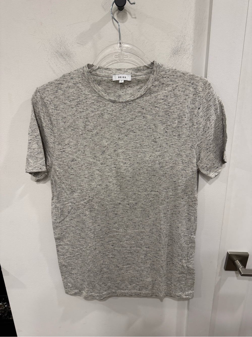 Reiss Men's Light Heather Gray Crew Neck Tee